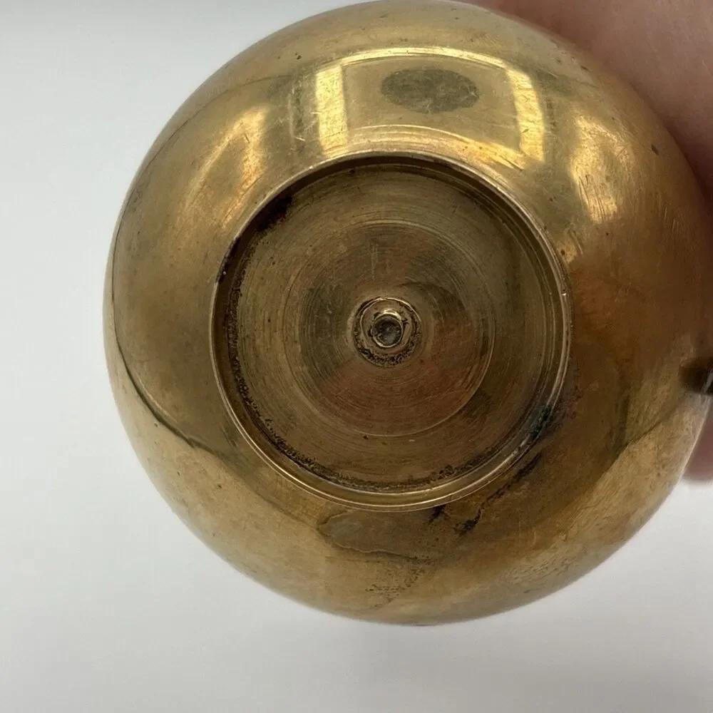 Vintage Brass Pitcher Creamer Vase Decorative Small With Handle India